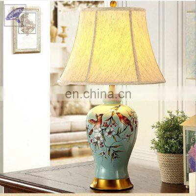 Magpie Pattern Handmade Famille Rose Vase Ceramic table lamps