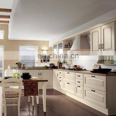 American Royal Style Latest 3D Design Kitchen Furniture Solid Wood Kitchen Cabinets