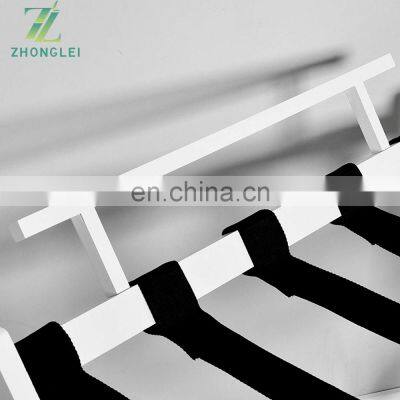 Wall Saver Wood Folding Baggage Rack With Shelf (White Wall Saver) photo-2