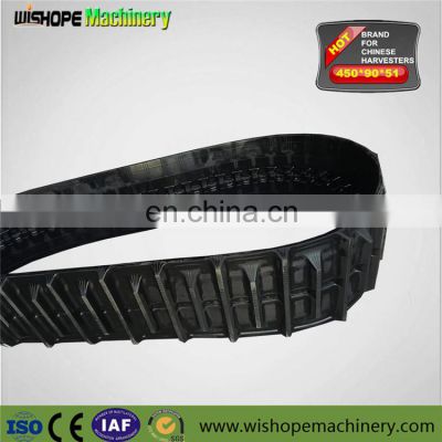 450*90*51 rubber track for kubota DC68 combine harvester in Thailand