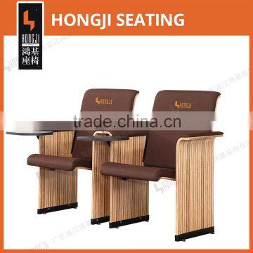 simple theater furniture auditorium chair seating seat HJ9915-V with writing table in arm