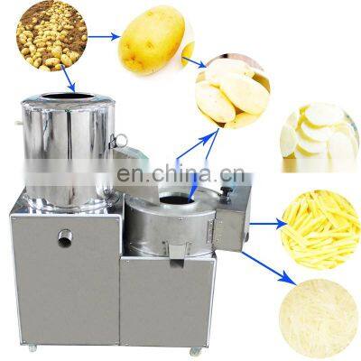 Sweet Potato Washing Peeling Cutting Potato Root Vegetable Stick Strip Slicer Machine   of 300kg/h