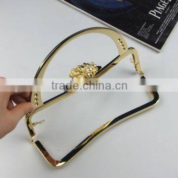 NEW!Top Quality High-grade Gold Metal Bag Frame for Handbag With Flower Pattern Clasp and Handle photo-3