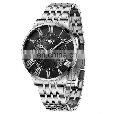 NIBOSI New Fashion Casual Simple Design Quartz Watch For Men Classic Business Man Stainless Steel Strap Wristwatch Custom photo-2
