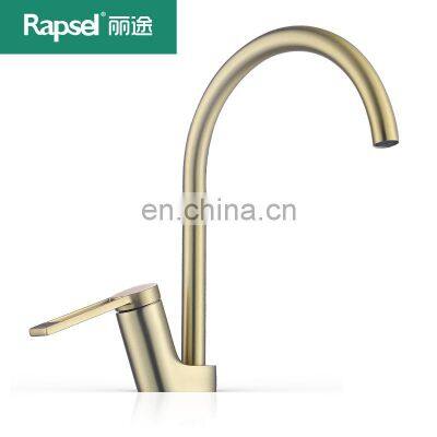 Stainless steel gold kitchen faucet brushed gold washbasin mixing kitchen hot and cold water faucet