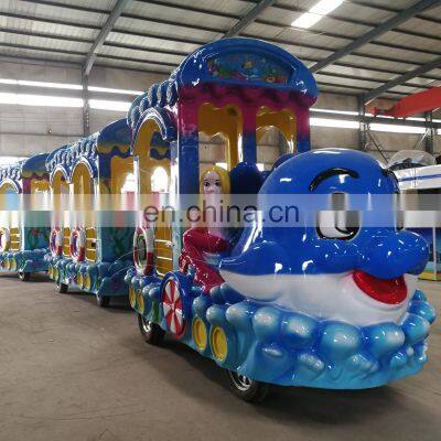 Amusement Park Electric Train Ocean Theme Attractive Mini Kiddie Trackless Train For Sale