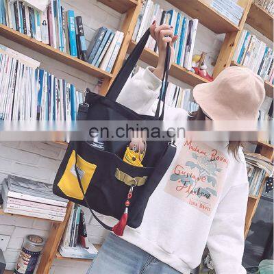 Wholesale Cheap Reusable Shopping Bags Large Plain White Black Blank Cotton Canvas Tote Bag for Low MOQ photo-4