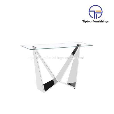 Amazon best selling Luxury Modern Mirror V Console Table Living room Bling Furniture