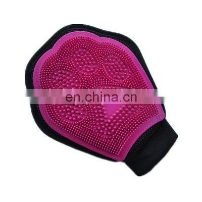 Superior Pet Cleaning Products Blue Pink Silicone Pet Bath Hair Grooming Glove photo-5