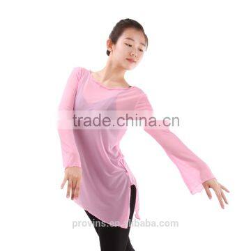 (WE01119) Ballet Warm Up, Dance Warm Up, Mesh Dance Tops, Long Sleeve Dance Tops photo-2