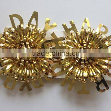 3.25" PET Red Happy Birthday Fancy Ribbon Flower Bow for Celebration/Ornament Birthday Party photo-4