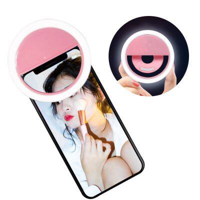 iSHINE Linterna Anular Portátil de Autorretrato con Clip para Teléfono, Encendible para Charm y Cámara de Portátil y Teléfono Móvil