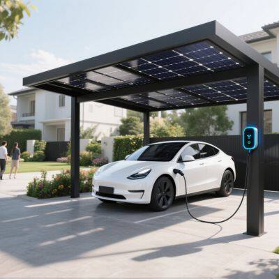EV Charging Solar Carport System - Modular Design, OEM/ODM Support, Waterproof & High Wind Resistance photo-5