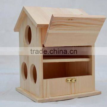 New Unfinished Wooden Bird House Wholesale, Wooden Bird House Kit, Bird Cage