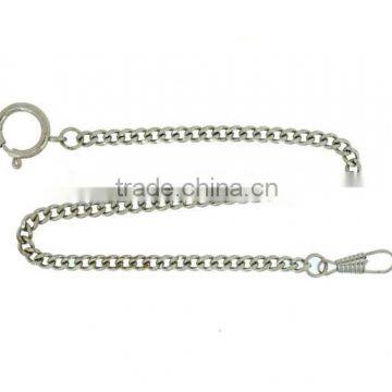 Pocket Watch Chain Fob Curb Link Design Silver-tone, Classic Pocket Watch Chain