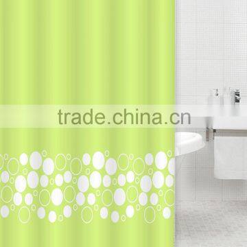 100% Polyester Cyan Color Printed Shower Curtain