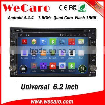 Wecaro 6.2" WC-2U6400 Android 4.4.4 car dvd player in dash double din car dvd player android A9 cpu