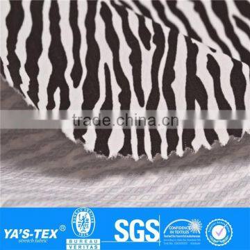 zebra printed stretch plain dyed fabric for sportwear