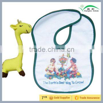 100% Cotton Plain White in Baby Bibs for Promotional Gift