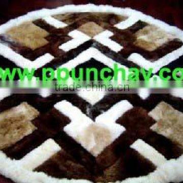 Baby Alpaca Rug Peru Round 6 Feet "Radiante pattern"