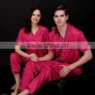 New men and women pajamas sets, high quality Luxury short sleeve lovers couples sleepwear