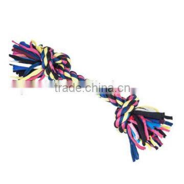 2 Knot Rope Bone Multicolor Dental Chew Tug Puppy Dog Toy