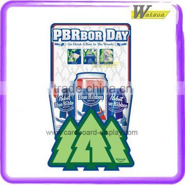 Pop Promotional Cardboard Display Advertising Standee with Customized Designs for Blue Ribbon Beer