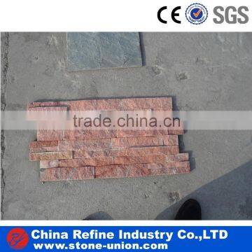 Red quartz stone stacked ledge pannel stone tile