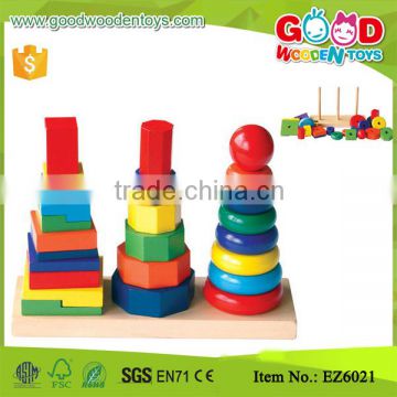 25 pieces Wood Stacking Game Geometric Stacker Kids Kindergarten Toys