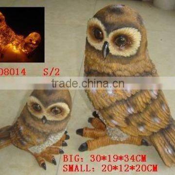 polyresin owls w/light