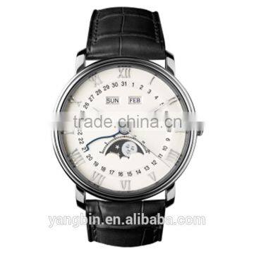 2015 Skeleton Autometic Movt Leather Band Factory Men Watch photo-2