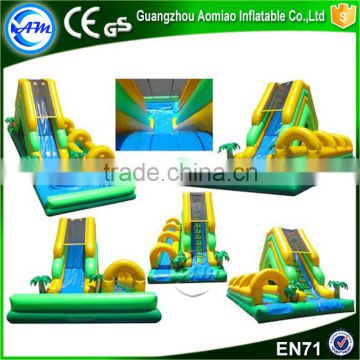 Hot selling green inflatable pool slides,inflatable water slide with pool