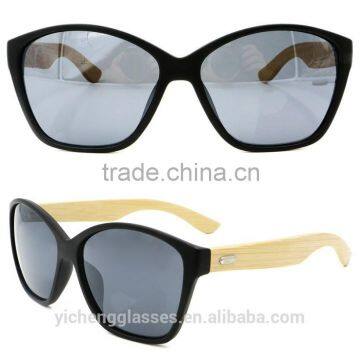Natural bamboo temple with plastic frame eyewear 2015 fashion design hot sale full frame eyewear