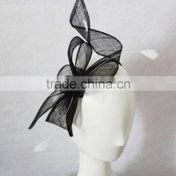 Fashion black sinamay hair fascinator