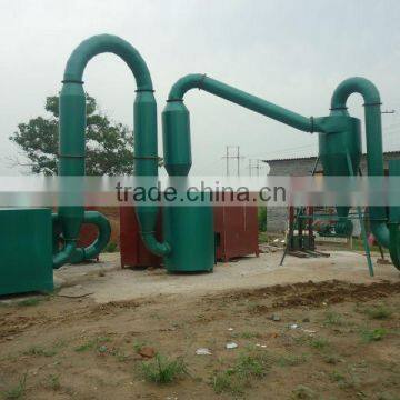 High capacity hot air flow dryer for sawdust, wood powder