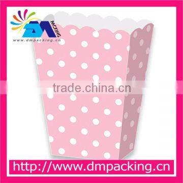 Polka Dots Popcorn Paper Bab With Bule Pink Two Colors