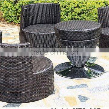 Water Proof Outdoor Rattan Stackable Furniture Bullet Chair Set