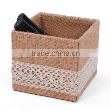 Natural Fibres Square Jute Small Storage Box