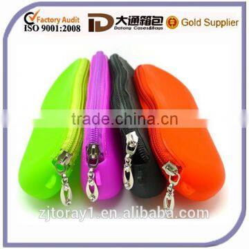 Candy Color Zipper Rubber Silicone Pencil Case/Bag