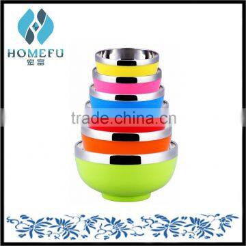 colorful wholesale double wall stainless steel soup bowl as seen tv                        
                                                Quality Choice