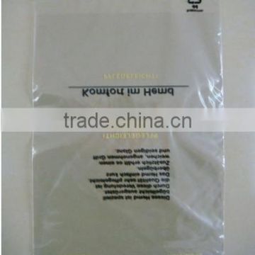 2 mil self seal lip and adhesive tape clear bags with warnings