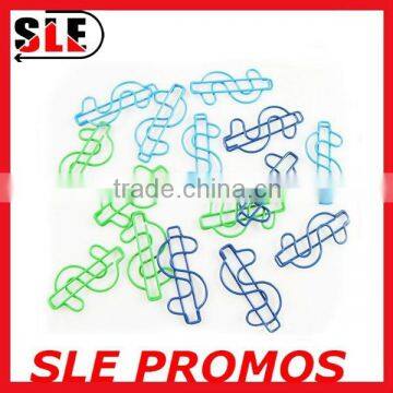 Galvanized color dollar shaped stainless steel wire paper clip