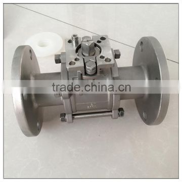 Flanged 3-PC Ball Valve,Stainless steel 3pc hand operated flange ball valve ,GB standard