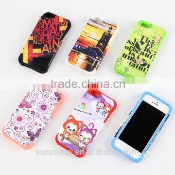 Thermal transfer printing blank mobile phone case with silicon cover apply to iphone 5S