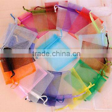 Wholesale Yiwu small drawstring personalized white recyclable jewelry promotion organza gift bags Wedding party