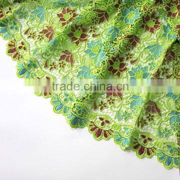 multi colored african cord lace fabric embroidery stone for wedding dress