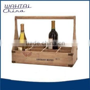 Rustic Wooden Wine Beer Tote Carrier