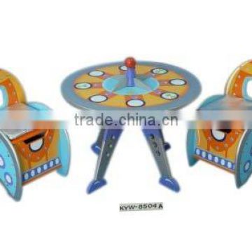 Creative UFO Design Wood ChildrenTable Chairs