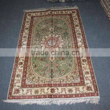 prayer rug handmade silk carpets hand knotted pure silk rug light green