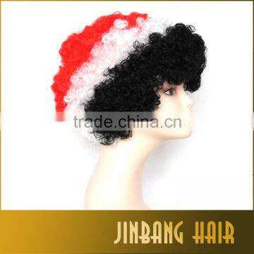 New Football Fans Wigs Black White & Red Sports Fanatic Wig 1piece/lot for Wholesales photo-5